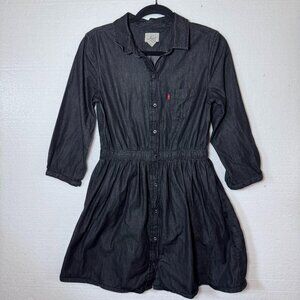 Levi's Charcoal Button-Up Midi Dress